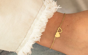Twee hartjes armband